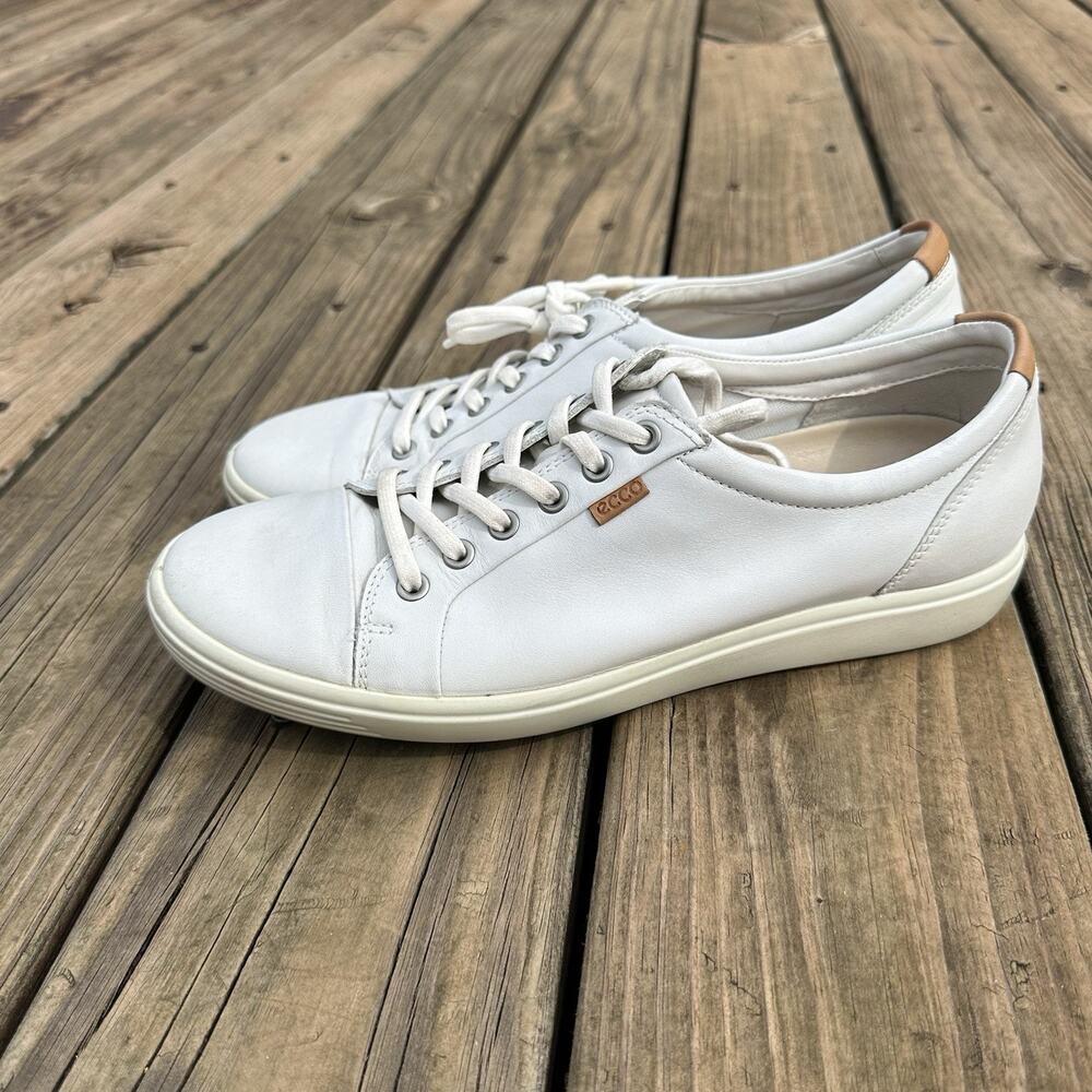 Ecco Soft 7 Walking Sneakers Shoes White Leather Danish Womens Size 42 US 11